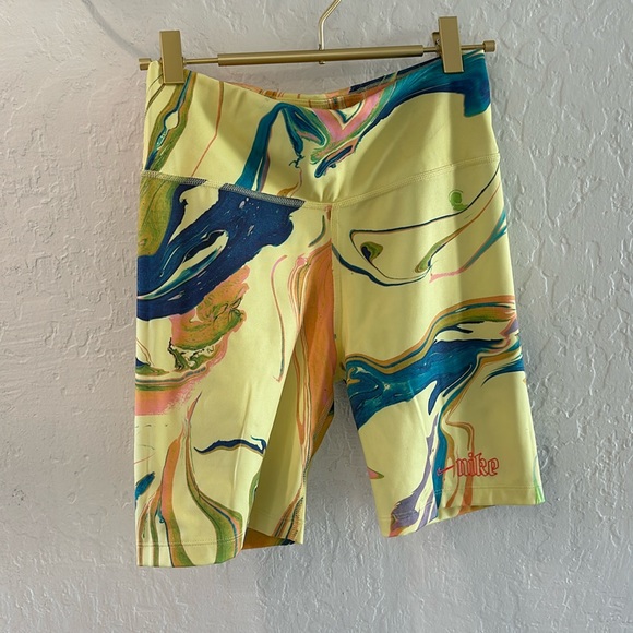 "Nike Dri-Fit Yellow Tie Dye Running Shorts, Size Small. - Picture 1 of 4